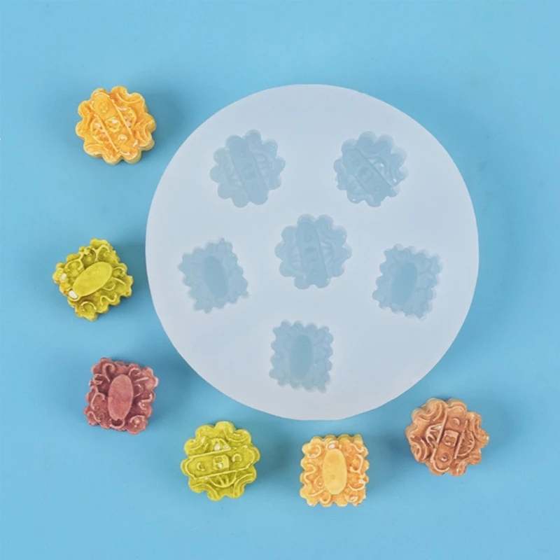 Kx4b mooncake molde silicone diy feito à mão cristal resina epóxi moldes ferramenta cozimento chocolate bolo açúcar
