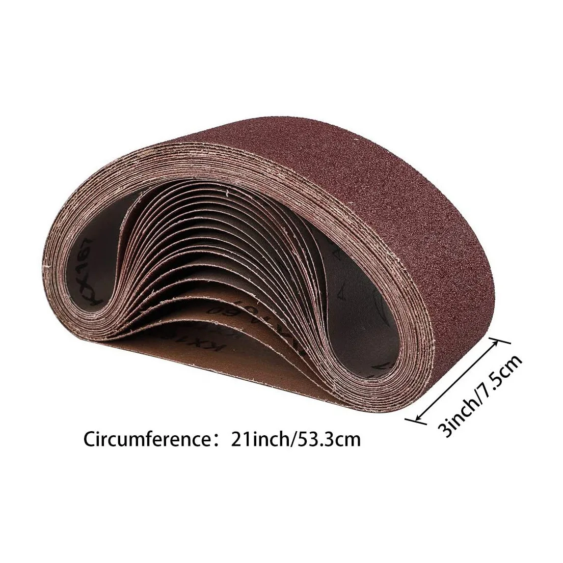 ABKY-18 Pack Sanding Belts 3X21 Inches(75X533mm) Aluminum Oxide Sanding Belt (3 Each of 60 80 120 180 240 400 Grits) for Belt