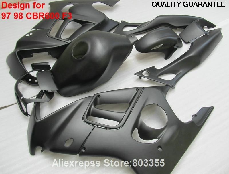 Kit sepeda motor untuk HONDA CBR600 F3 fairing 1998 1997 (hitam Matte) CBR600 98 97 kit fairing xl54