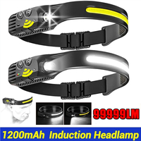 LED Headlamp Sensor Headlight With Built-in Battery Head Flashlight USB Rechargeable Work Light Head Lamp Super Bright Torch