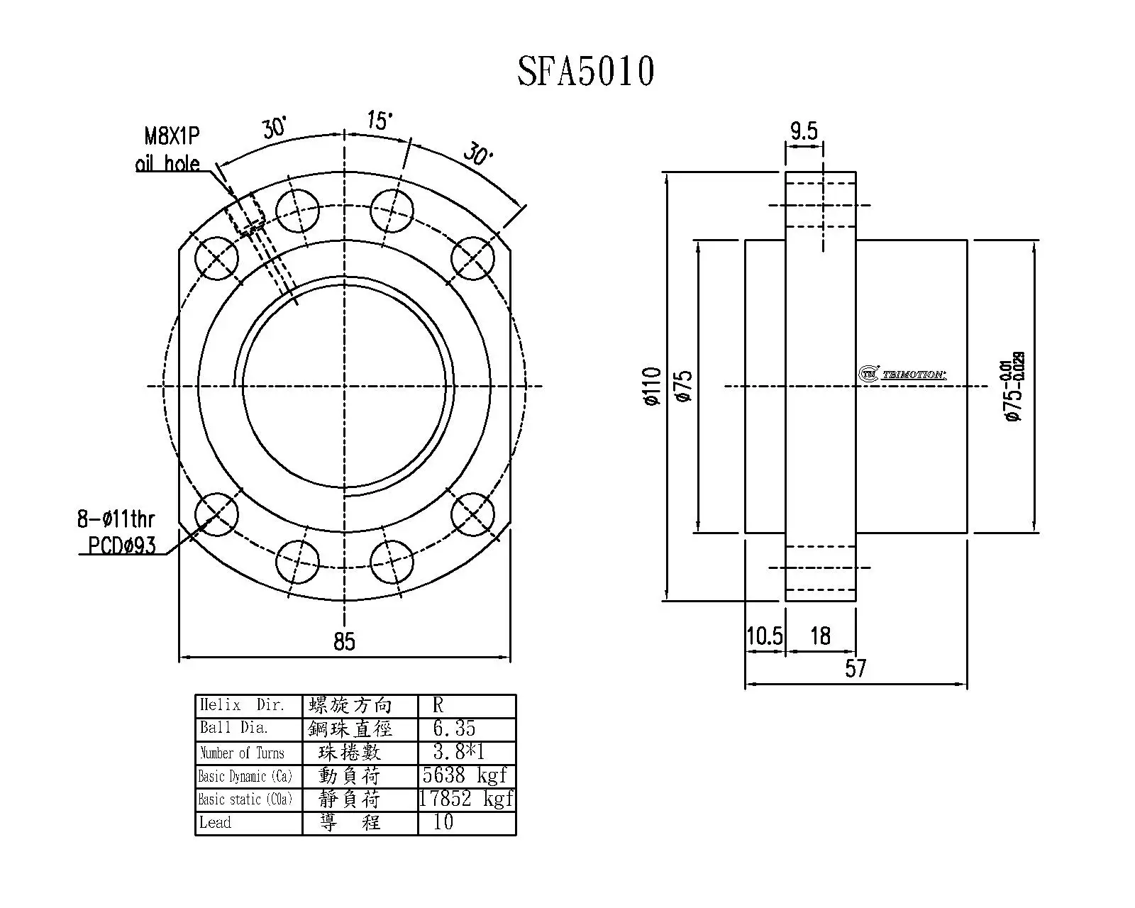 オリジナルTBIボールねじSFA5010 50mm径ボールねじ精密ボールねじ2500mm