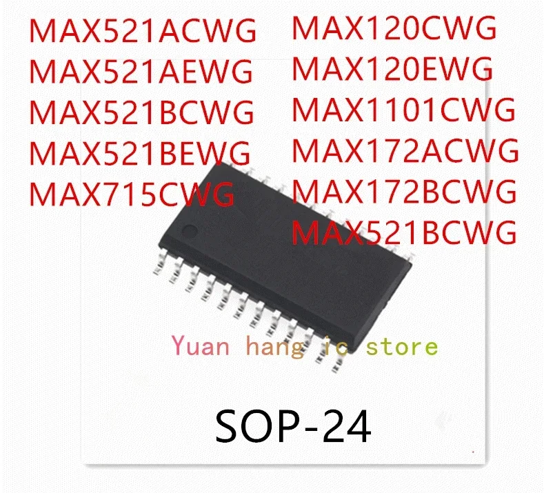 

10PCS MAX521ACWG MAX521AEWG MAX521BCWG MAX521BEWG MAX715CWG MAX120CWG MAX120EWG MAX1101CWG MAX172ACWG MAX172BCWG IC