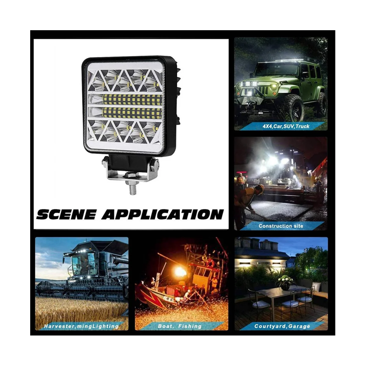 102W 10-30V 4Inch 34led Werklichtbalk Auto Suv Off Road Schijnwerper Rijden Mistlamp Lamp 39800lm 6000K Voor Auto Truck