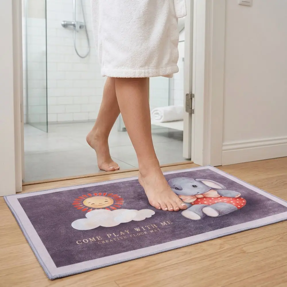 Decorative Non-Skid Backing Non-Slip Floor Mat Dirt Trapping Design Cartoon Door Mat Anti-Skid Ground Mat Restroom Floor