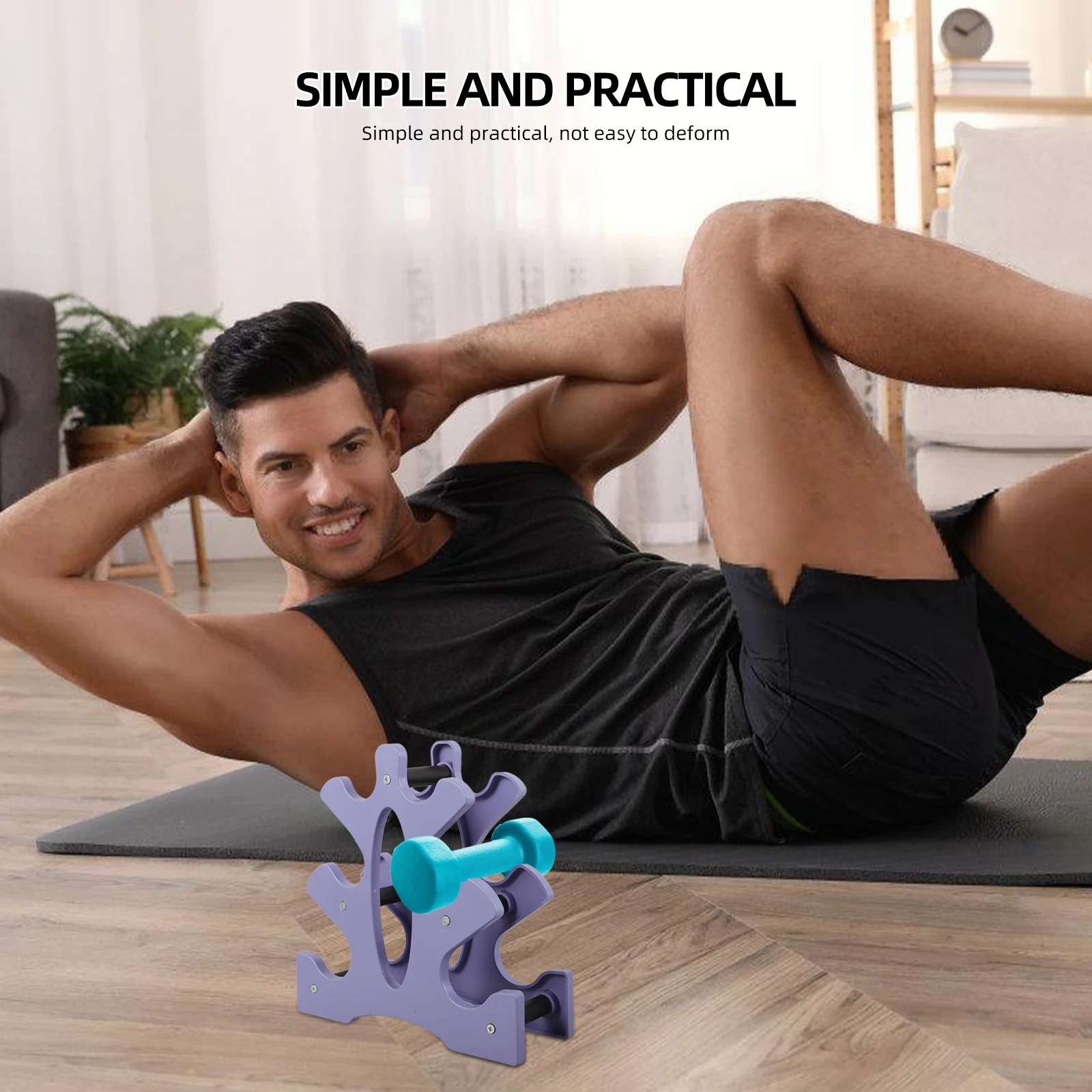 

2pcs Durable Plastic Dumbbell Rack Stand Heavy Duty Weight Holder For Home Gym Multi-Layer Storage Organizer Smooth Corner Floor