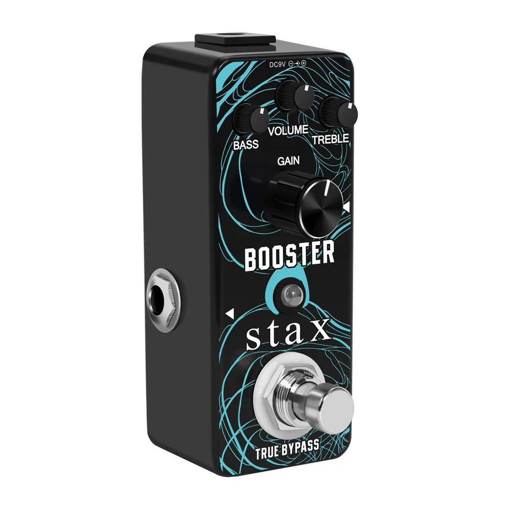 Stax Booster Guitar Effect Pedal,True Gain Booster,Micro Clean Boost Pedal for Electric Guitar Pure Clean Mini Booster Pedals