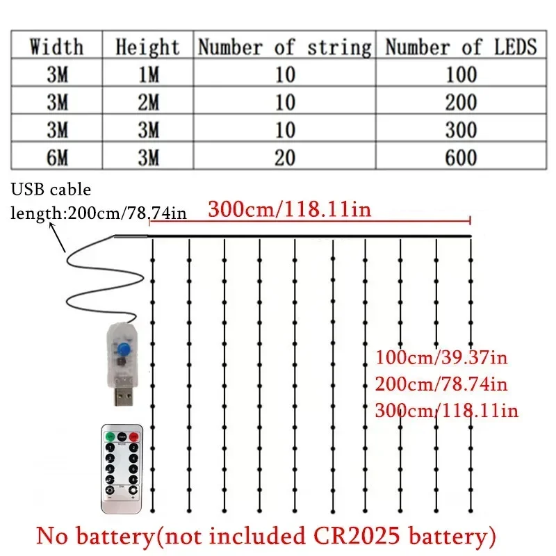 8 طرق USB التحكم عن بعد الجنية أضواء الزفاف زينة عيد الميلاد LED جارلاند الستار أضواء سلسلة للمنزل غرفة نوم السنة الجديدة مصباح #3