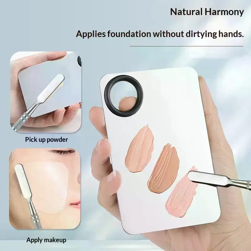 1/4Pcs Ultra Soft Fishtail Foundation Brush Set With Stainless Steel Mixing Palette For Daily And Professional Beauty Use