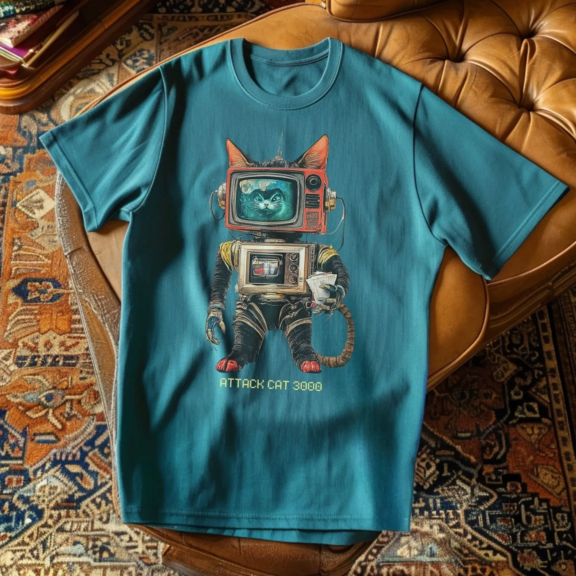 Attack Cat 3000 T Shirt Weird Art Dank Meme retro graphic pun funny fall face
