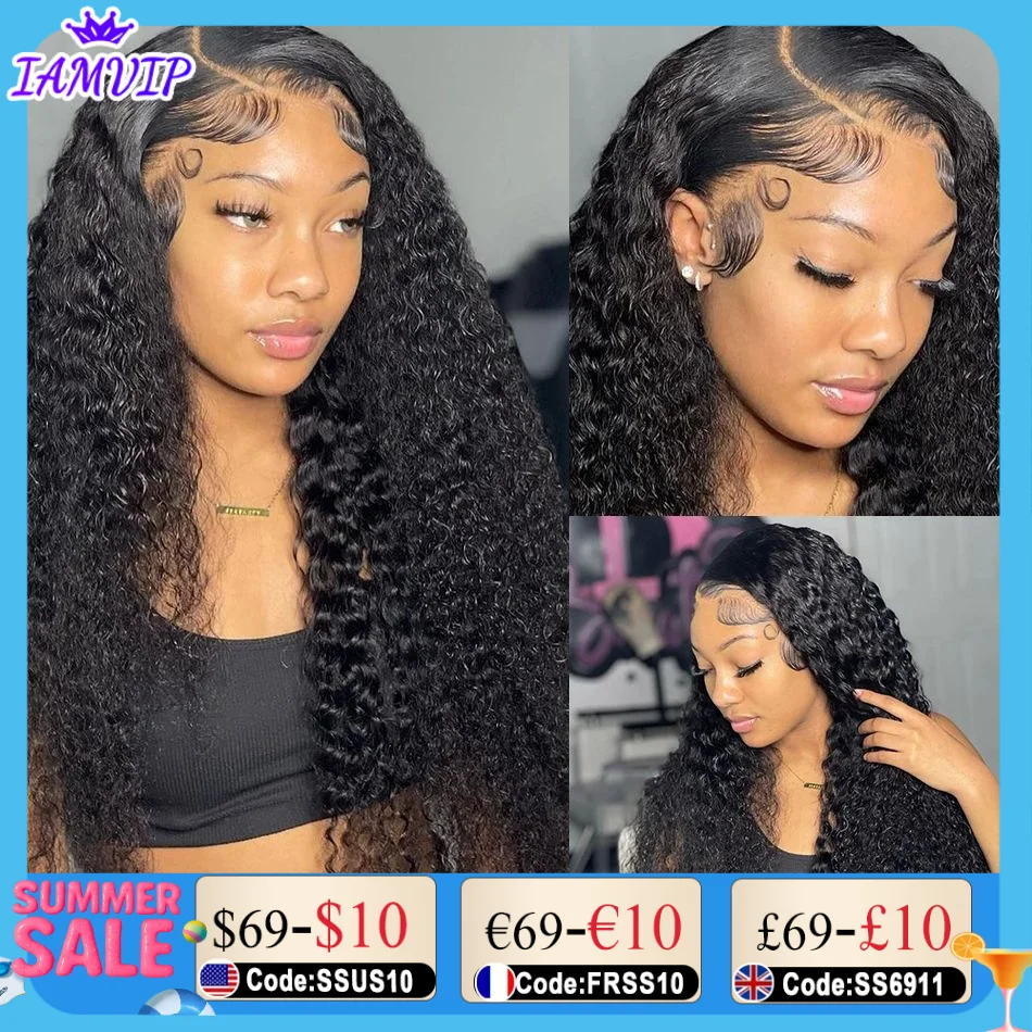 

High Density Deep Wave Wig Lace Wig 13X6 Human Hair 13X4 HDTransparent Lace Frontal Wigs Deep Water Wave For Women 40 42 46 Inch