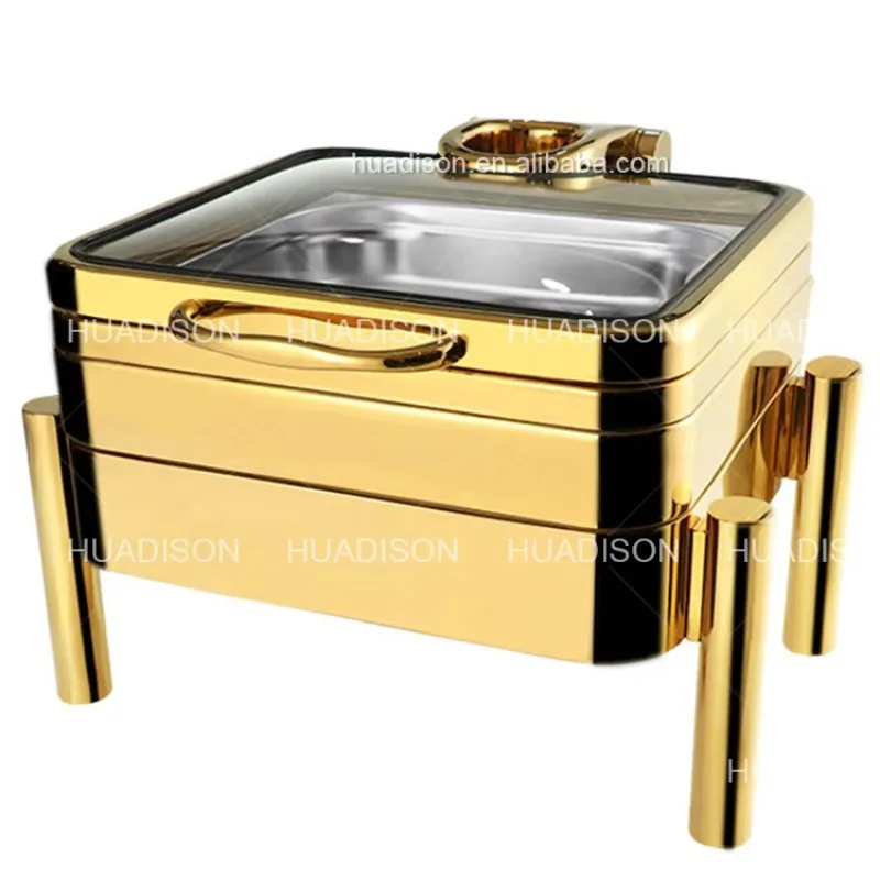 Hotel Supplies Gold Chafing Dish Food Warmer Electric Chafing Dishes Buffet Food Warmer