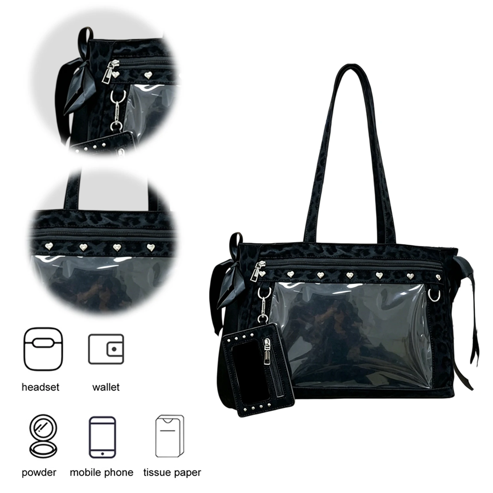 Women PU Leather Leopard Patte - огляд і ціна Leather Work Handbags For Women