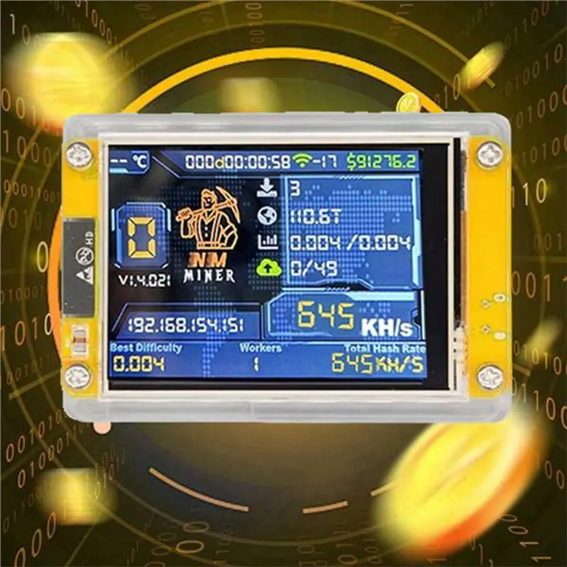 Upgradeversie van Nmminer Nerdminers 645KH/S Harshrate 3,4 inch smart display Bitcoin Crypto Solo lottery Miner