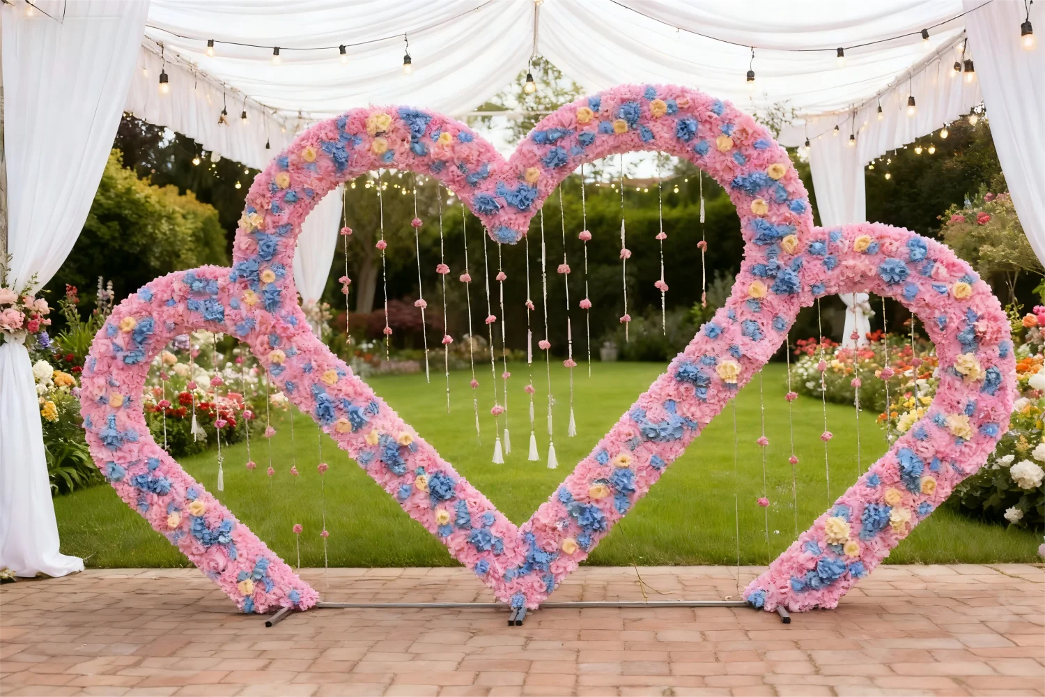 

2025NEW Romantic Heart Flower Arch Decoration, Wedding Venue Outdoor Event Floral Backdrop