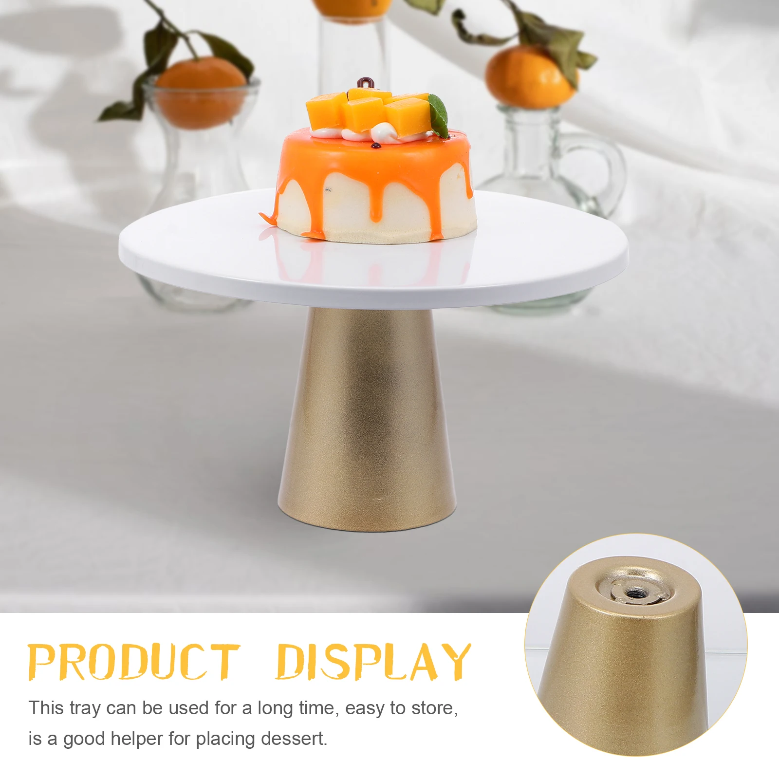 

1pc Dessert Tray Cake Stand Cupcake Holder Iron Platter Elegant 1 Tier Light Reusable Easy Clean Display Kitchen Bar