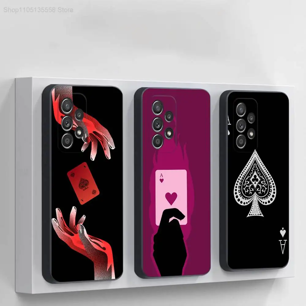 

Ace of Spades Poker Phone Case For Samsung S 25,24,23,22,30,21,10,9,Ultra,Plus,Lite,FE,4,5G Black Soft Case