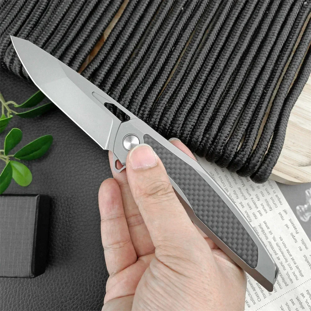 Russian F95NL Assisted Filpper Pocket Folding Knife D2 Blade 420 Steel Inlaid Carbon Brazing Handle Outdoor Tactical Knife