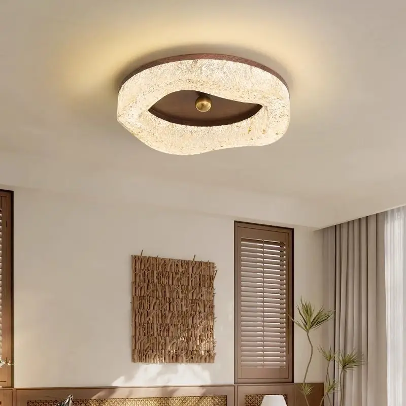 

Ceiling Light Walnut Medieval Design Sense Fashionable American Light Retro Advanced Sense Eye Protection Book Room Lighting