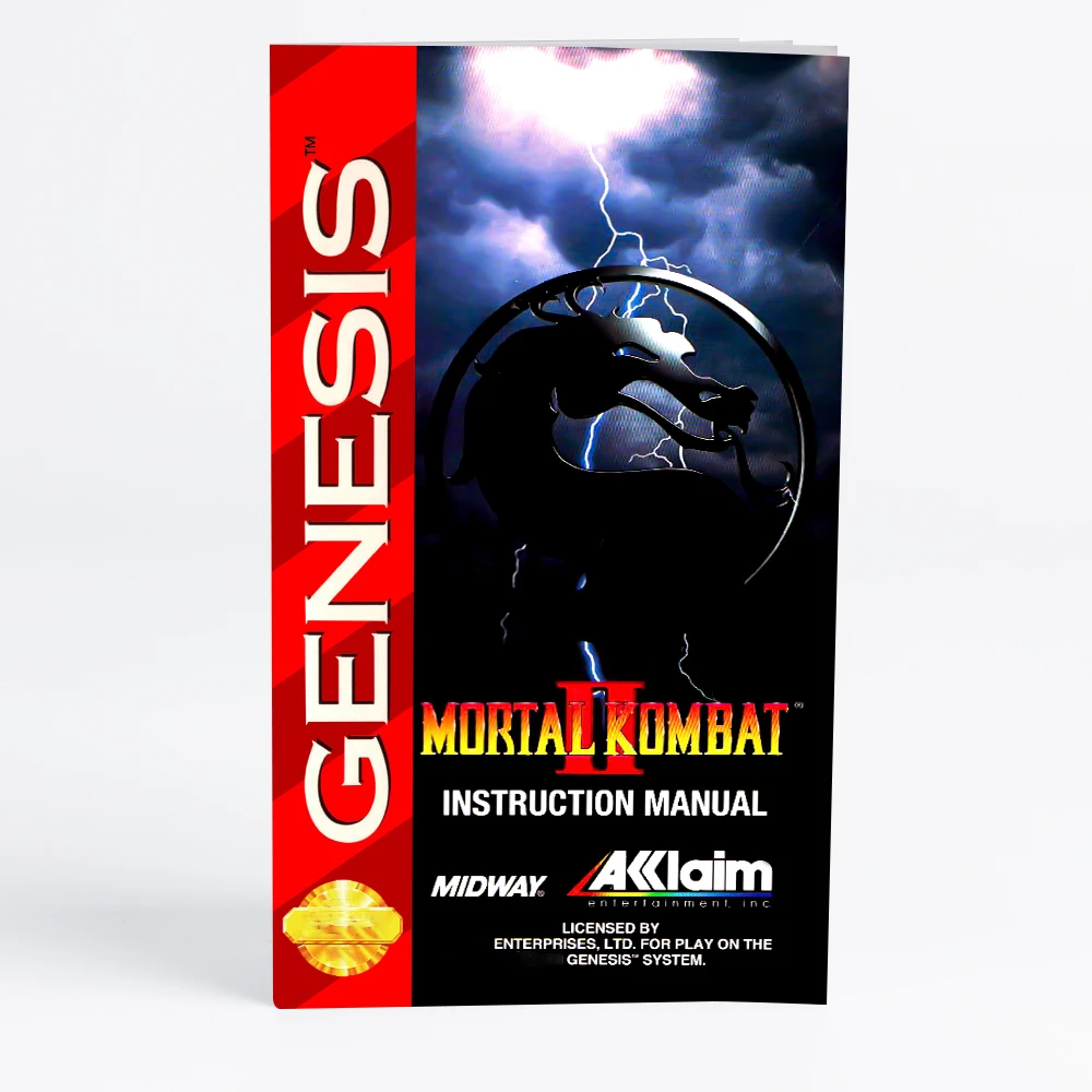 Retro Mortal Kombat 2 16bit  game cartridge for Sega Genesis Megadrive video game consoles