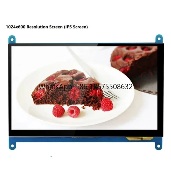 7 Inch Raspberry Pi 4/3/2/B/B+/A+ Monitor 1024x600 IPS 5-Points Capacitive Touchscreen Drive Free HDMI Display For Win 7/8/10