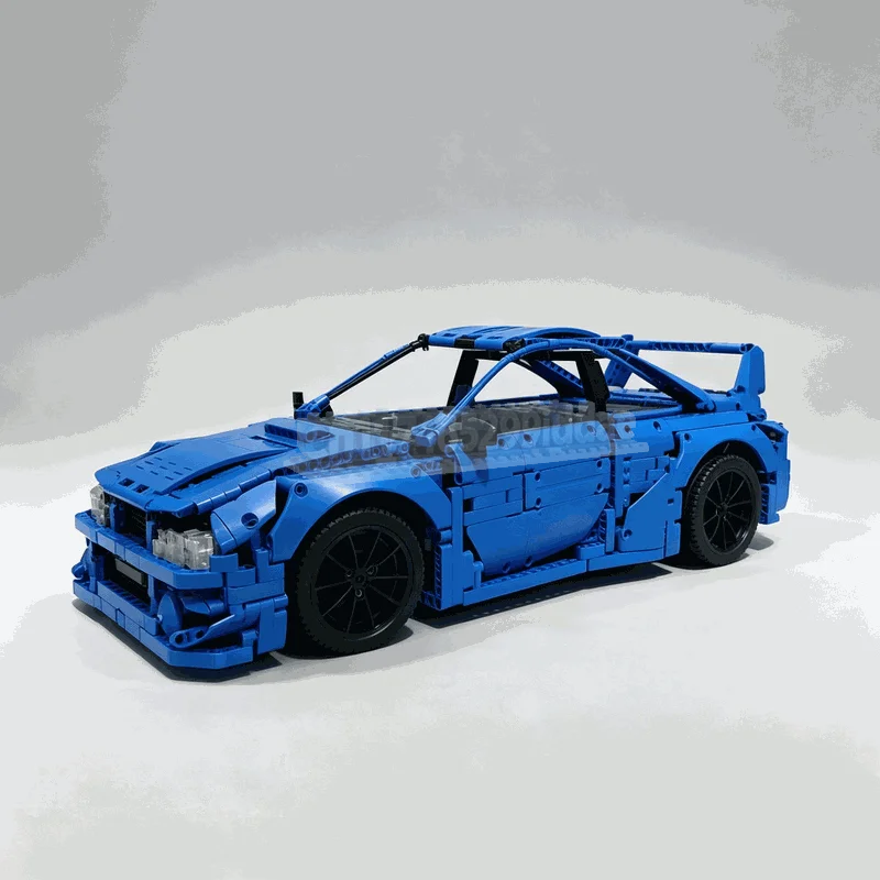 2730PCS Blue Rally Coupe Sports Car Building Blocks Technical Vehicle Model DIY Assembly Toy Decoration Collection Display Gift