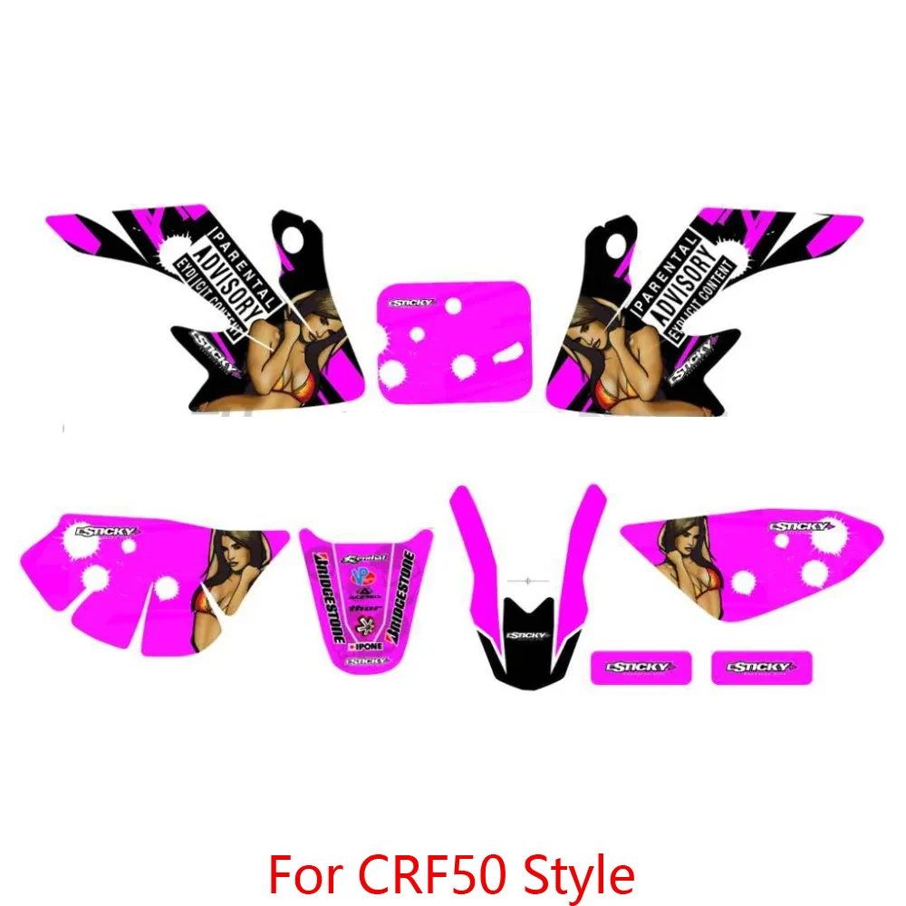 

Pit bike CRF50 Style Stickers Decals GRAPHICS KITS For Honda CRF 50 XR50 SDG Spare parts