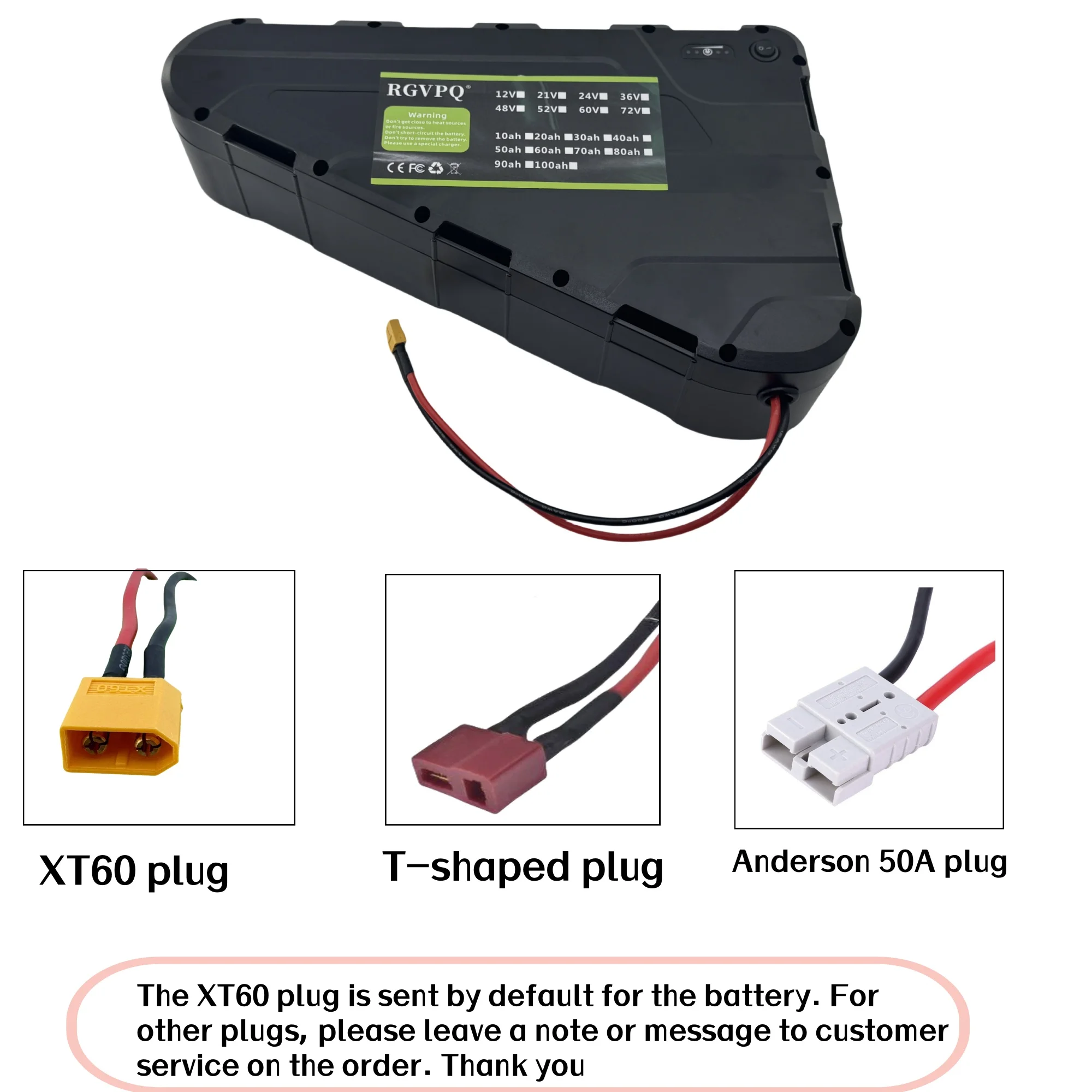 52V60AH High Capacity,Air fast transportation, Waterproof Hard Case Strong power battery pack 350W500W750W1000W triangle battery - Image 4