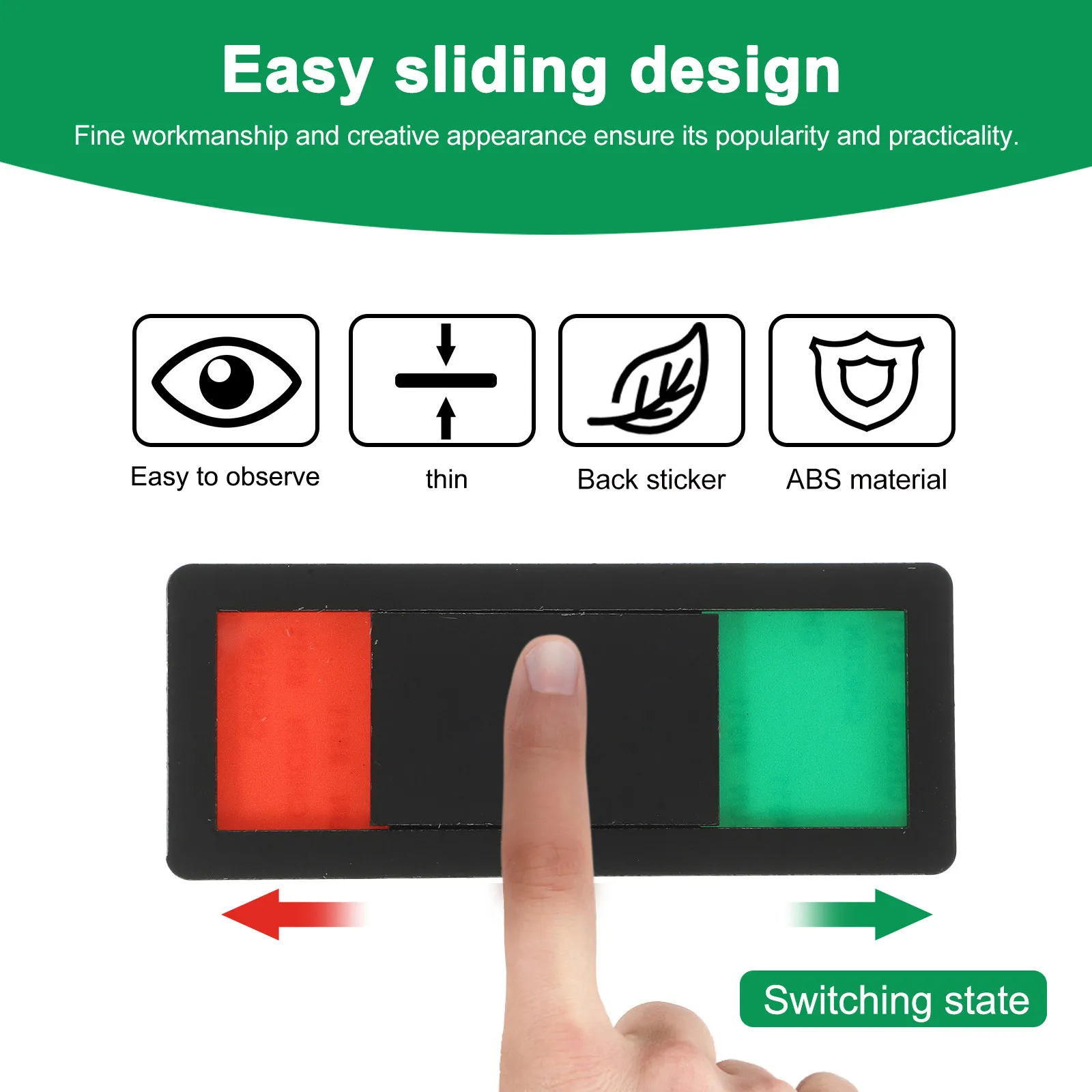 Slider Door Privacy Sign Magnetic Open Closed Indicator for Office Bathroom Conference Meeting Room Dorm Principal ABS
