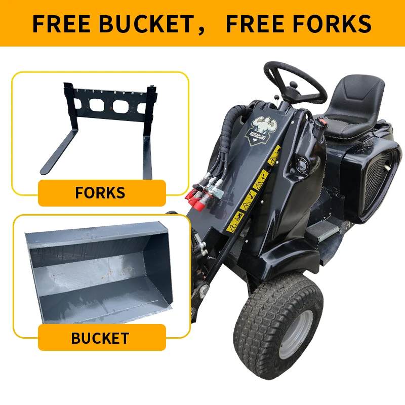 Spot ~ لودر منزلق صغير متعدد الوظائف ثلاثي العجلات، جرافة ديزل هيدروليكية خفيفة الوزن، وملحقاتها