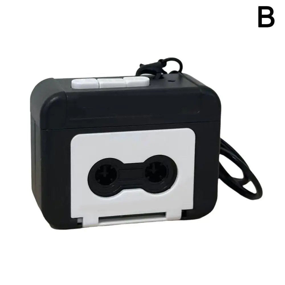 Vintage Tape Recorder Couple Gift Keychain Mini Recordable Gift Keyring Mini Box Year Fun Music Friends Couple Gift New U6V6