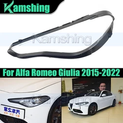 Car Front Headlight Cover For Alfa Romeo Giulia 2015-2022 Lights Shell Lampshade Head Light Glass Mask Headlamp Lens