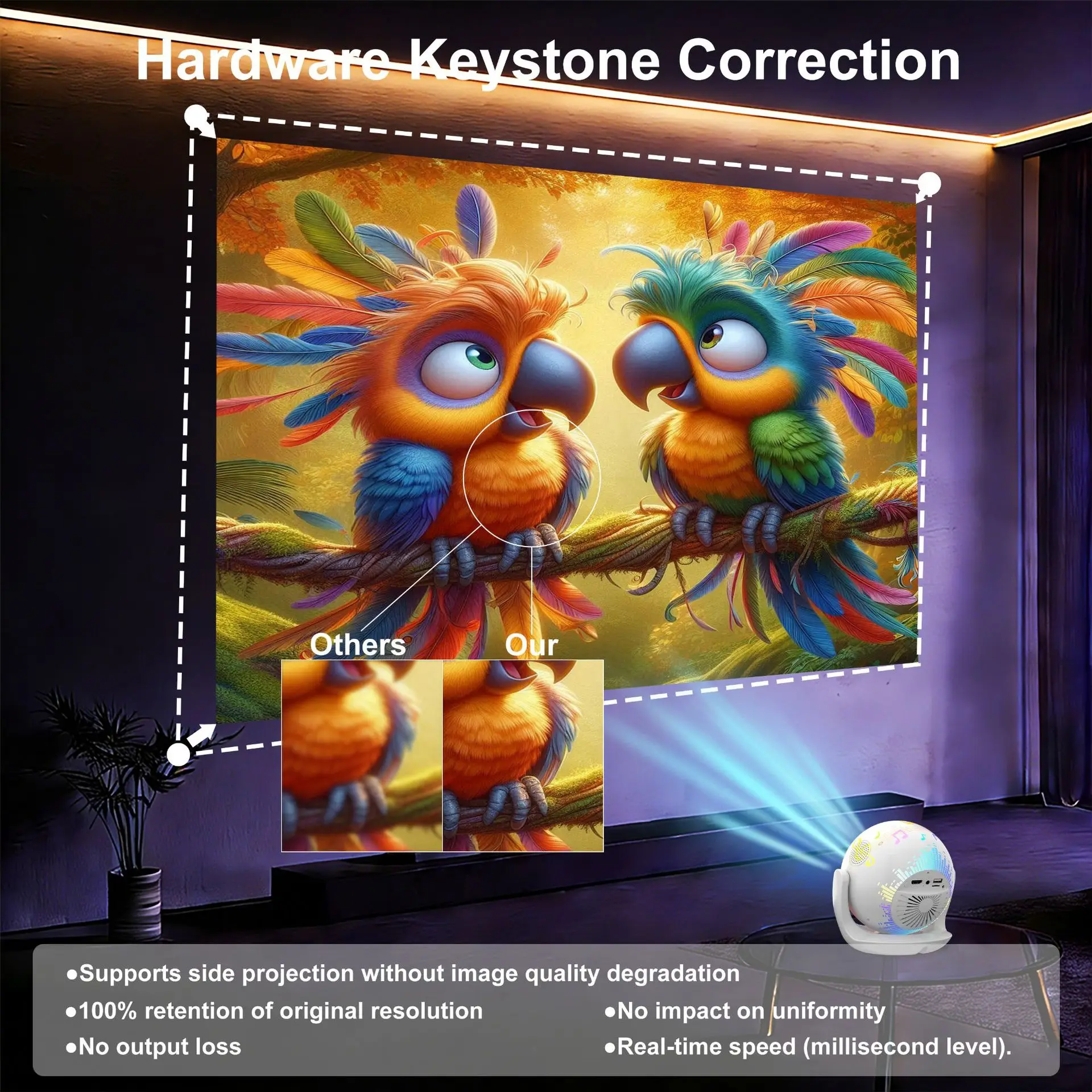 2026 New U6 Intelligent Projector 4K Portable Home Theater Outdoor KTV Gaming High Brightness Full 3D HD Ready for Cinema Experi