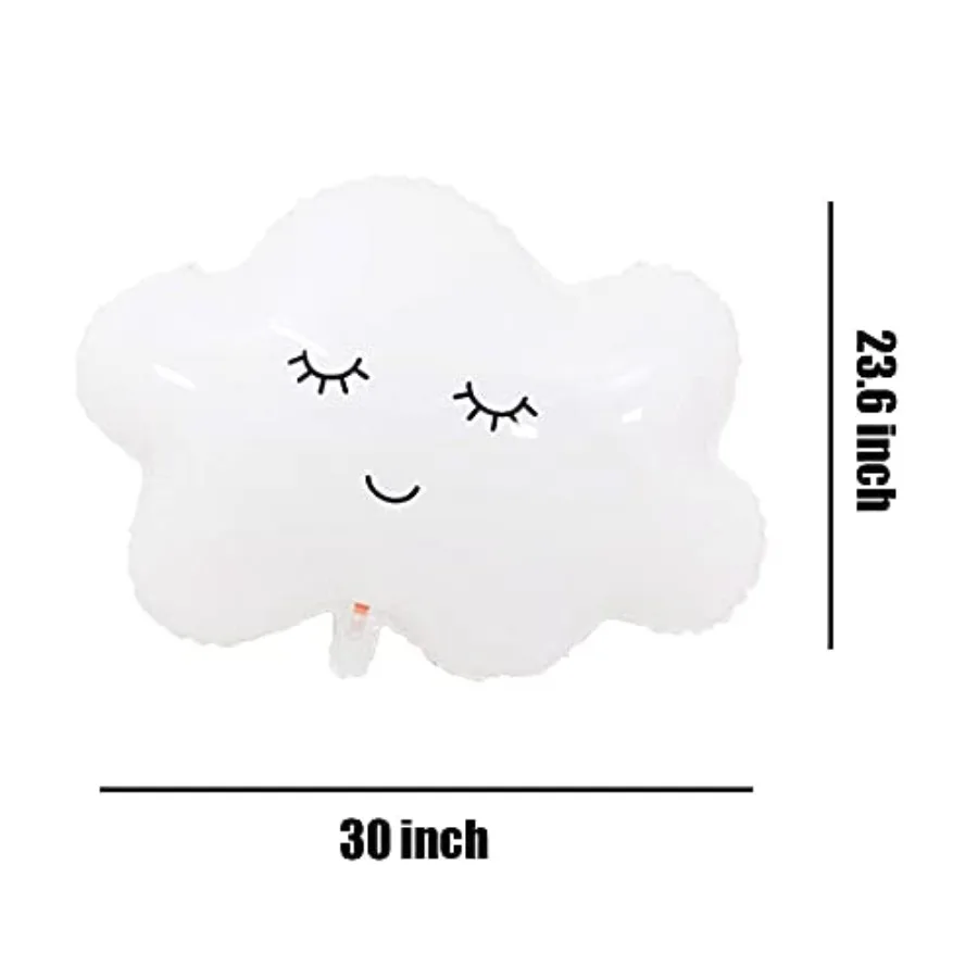 Ballons nuage blanc ballons en Mylar en forme de nuage pour fête prénatale à thème fête d'anniversaire fournitures de décoration 30 pouces 5 pièces