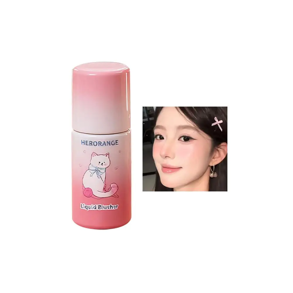 1 stks Vloeibare Blush Facial Matte Make-up Blusher Met Spons Borstel Tip Blijvend Gemakkelijk Te Kleur Make Up Fluwelen Rouge Cosmetica