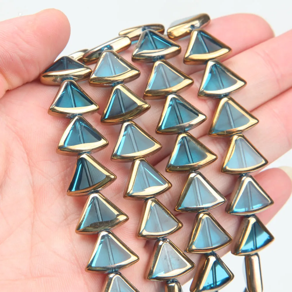 20PCS Dainty Sector Glass Drop Earrings Pendants Charms for Jewelry Making Supplies Findings Glass Pendants Accessories 10*16mm