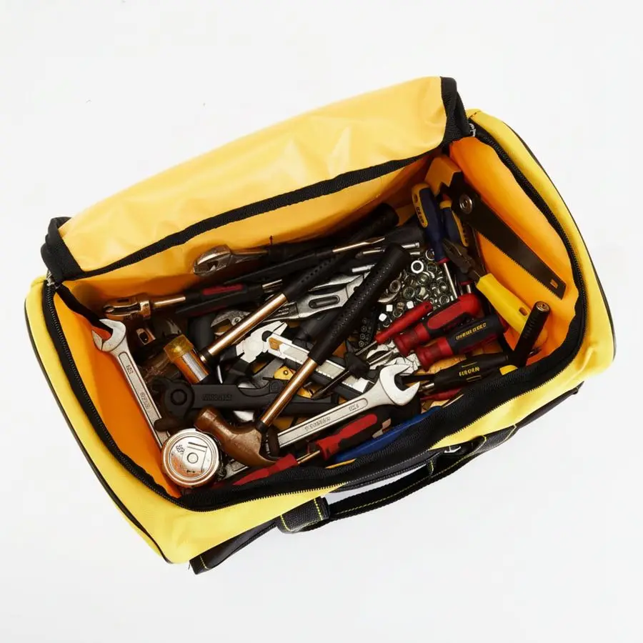 3 عبوات من حقيبة الأدوات للرجال مقاومة للماء، صناديق أدوات شديدة التحمل مقاس 16 بوصة، حقيبة تخزين واسعة الفم ومفتوحة للفم لمختلف Instr