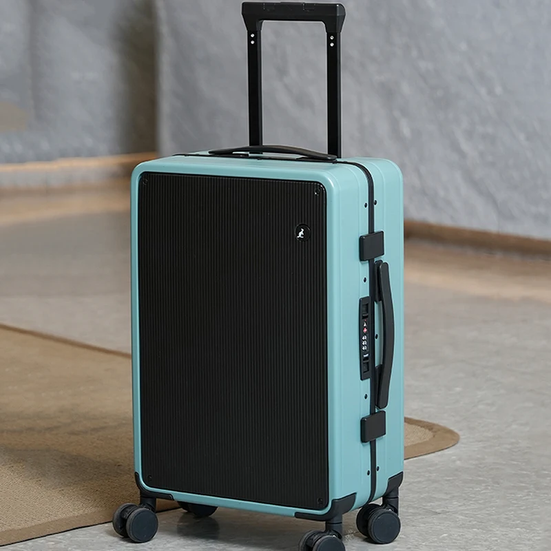 الألومنيوم الإطار الأمتعة عربة حقيبة 20-24 بوصة سعة كبيرة للجنسين قفل مجمع حقيبة سفر مع عجلات صامتة #2