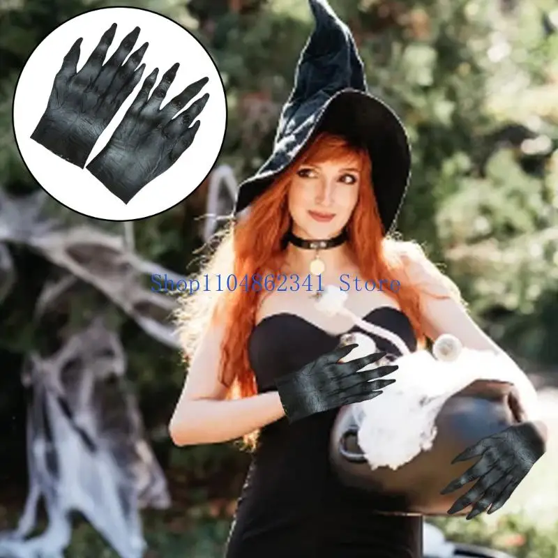 

5asd Хэллоуин маска дьявола латексные перчатки оборотней ужасные перчатки демонов зомби перчатки для рук перчатки монстров