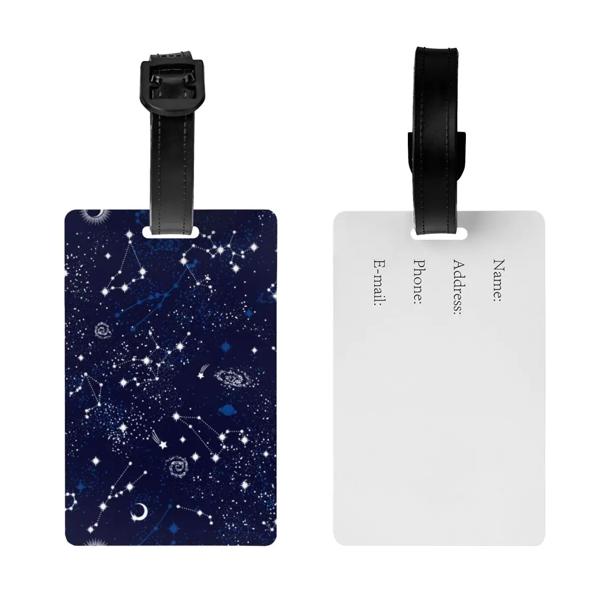 Custom Space Galaxy Constellations Luggage Tag Privacy Protection Baggage Tags Travel Bag Labels Suitcase