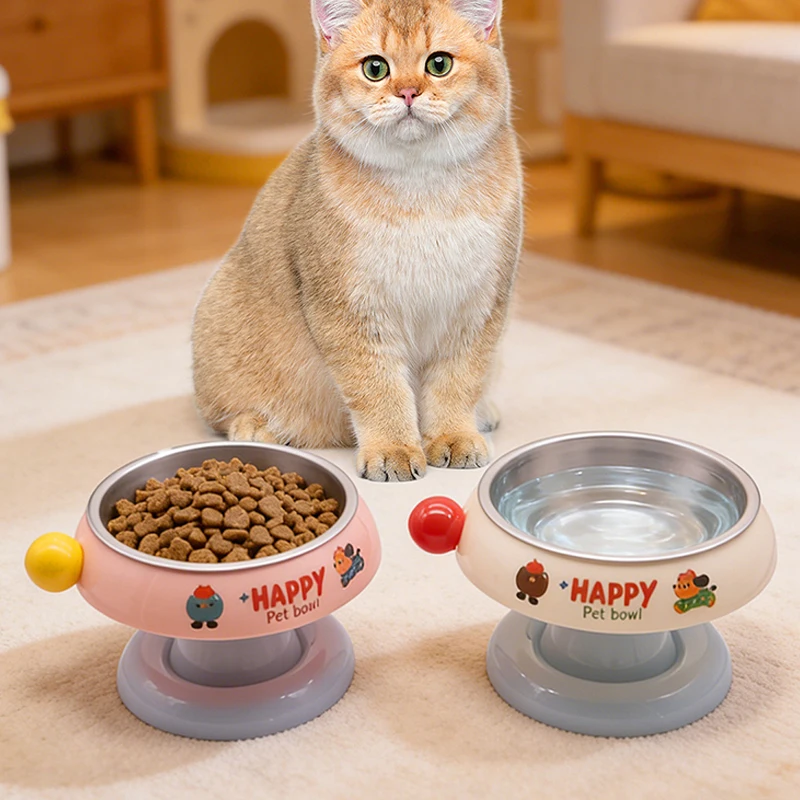

Миска для кошек J Pet на высокой подставке, съемная, для защиты от опрокидывания, нескользящая, для кормления и поения, аксессуары для кошек