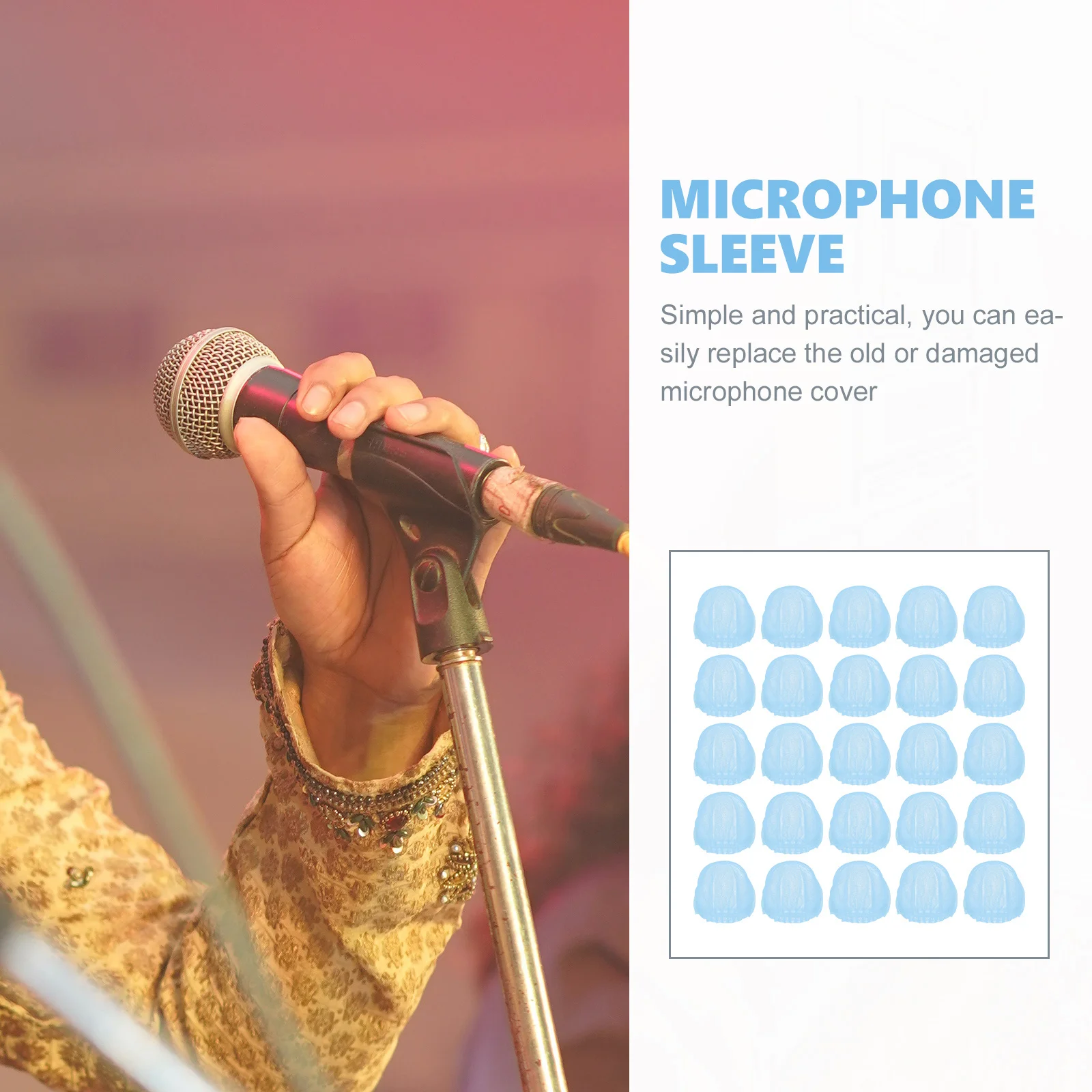 200 قطعة ميكروفون للاستعمال مرة واحدة يغطي غير المنسوجة هيئة التصنيع العسكري حامي كم مكافحة سبلاش غطاء ميكروفون ل Ktv الغناء الملحقات #4