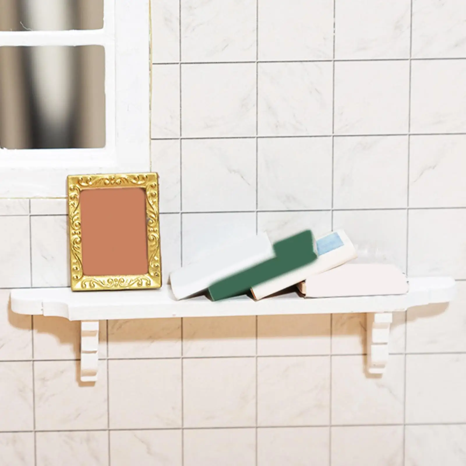 2 Pieces Wooden Dollhouse Wall Shelf Floating Shelves for Collection Gifts
