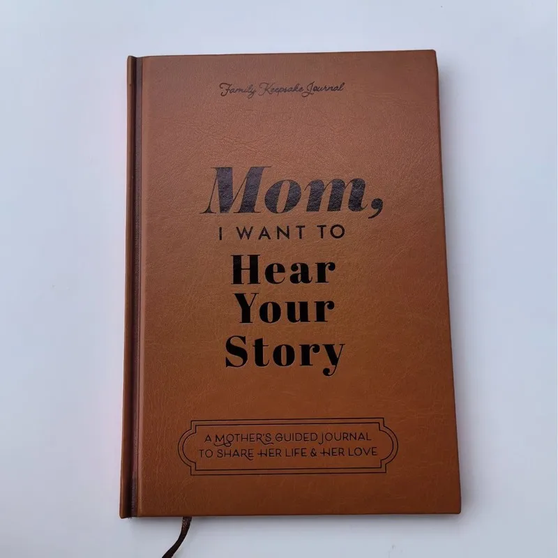 A5 Leather Journal Mom/Dad I Want To Hear Your Story Personalized Parent Guided Notebook For Share Her Life Parent Birthday Gift