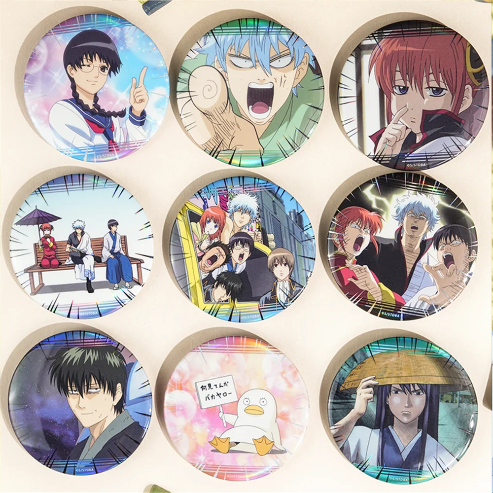 

58 мм аниме Gintama Okita Sougo Takasugi Shinsuke Kamui Hijikata Toushirou косплей костюм значок булавка SPTE жесть брошь ﻿ Опора