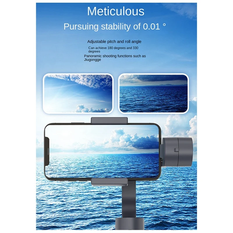 Gimbal tiga sumbu ponsel pintar, penstabil tahan guncangan mengikuti foto panorama secara otomatis