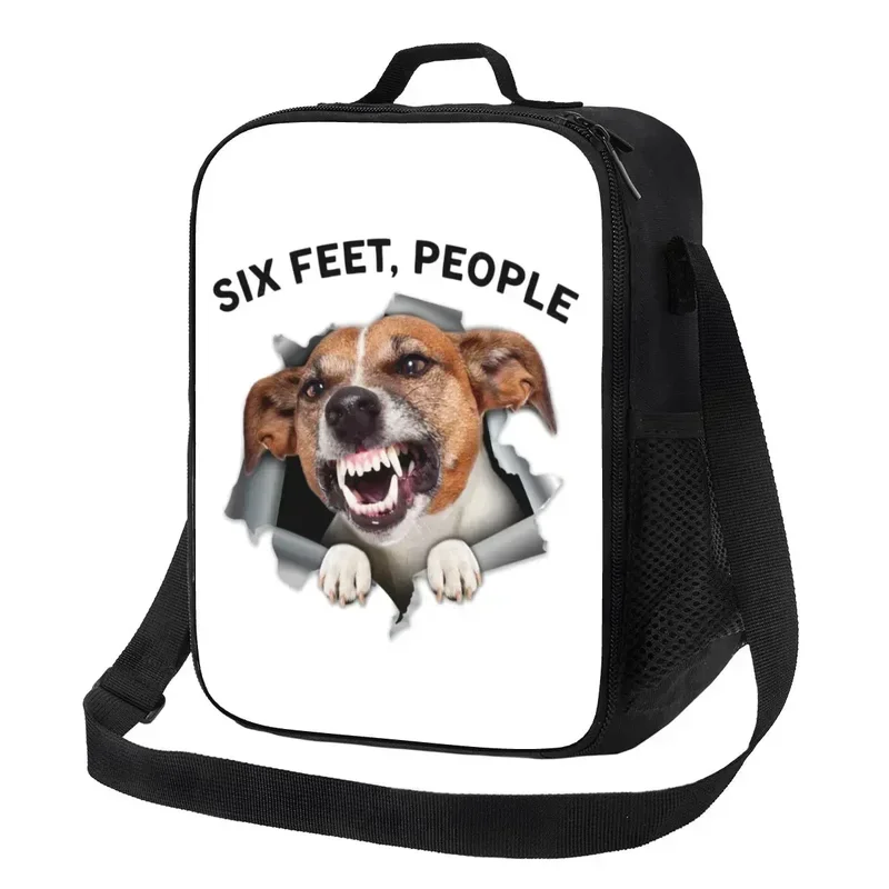 Jack Russell Terrier Six Feet People Insulated Lunch Bags for Work School Cute Dog Resuable Cooler Thermal Lunch Box Women Kids