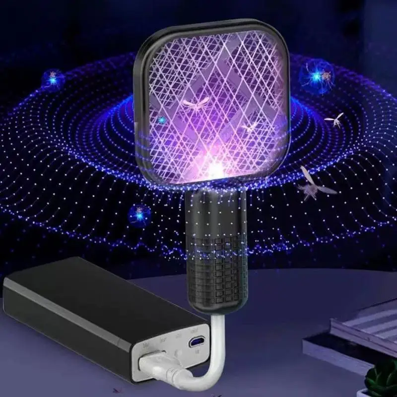 Pest Control USB Mosquito Swatter Trap Electric Shock Mini Fly Bug Zapper UV Light Portable  Racket Bedroom