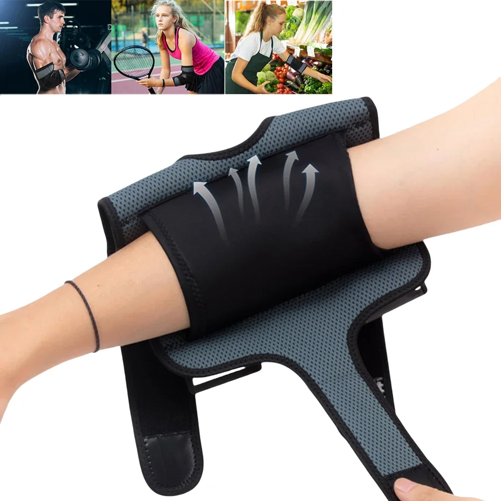 1PCS Elbow Brace with 2 Removable Metal Splints, Adjustable Elbow Support for Tendonitis, Cubital Tunnel Syndrome Fit Men Women