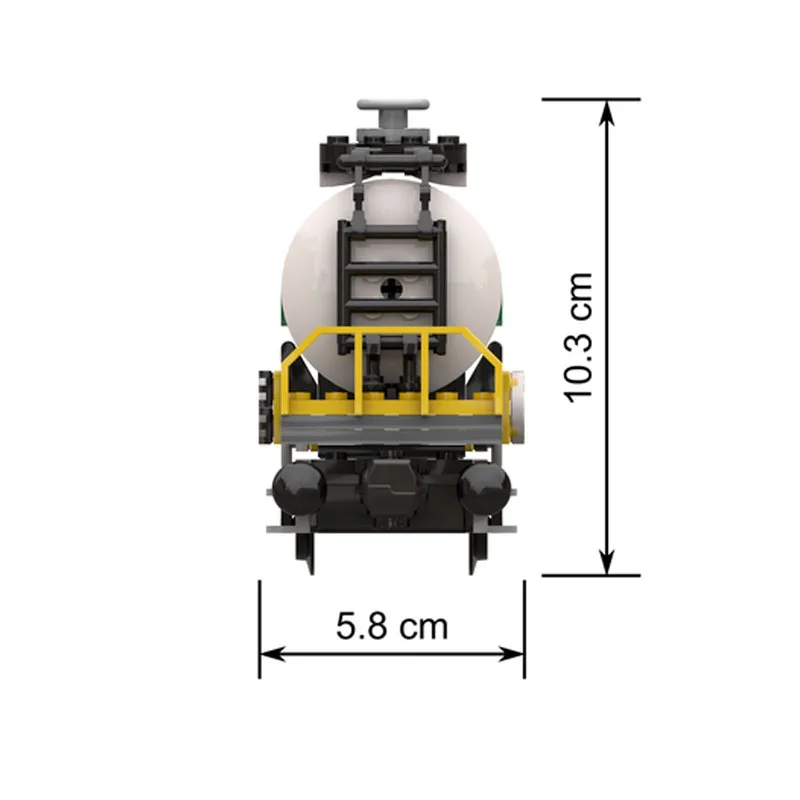 Akcesoria do kolejek MOC-165883, klocki konstrukcyjne, czołg, wojskowy model transportu paliwa, akcesoria do klocków konstrukcyjnych.