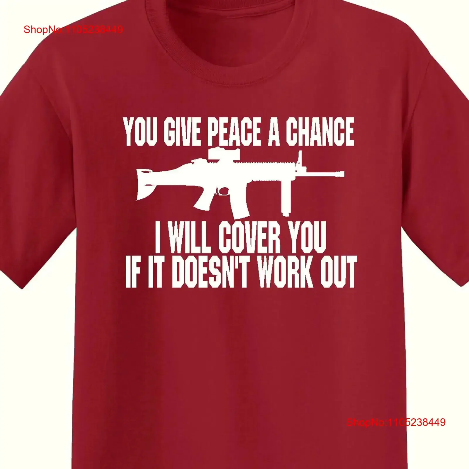 Give peace a chance novelty T Shirt We the People 2nd amendment vintage Washed Slightly Stylish fashion Unisex Versatile